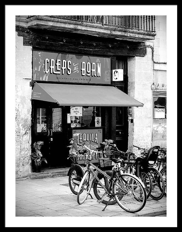 Creps al born barcelona black and white cafe photo travel essayist.