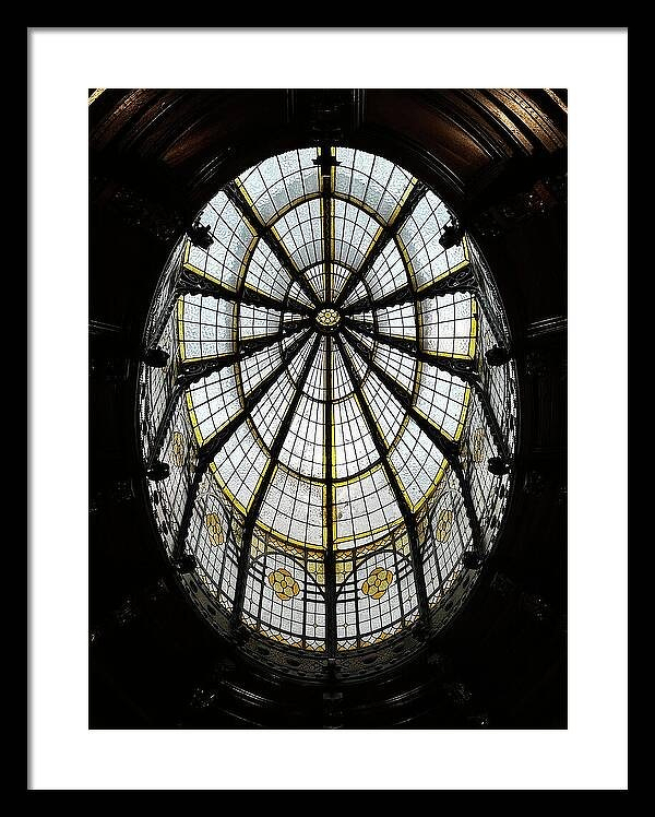 Intricate stained glass dome at the Barcelona music conservatory modernist architecture travel essayist